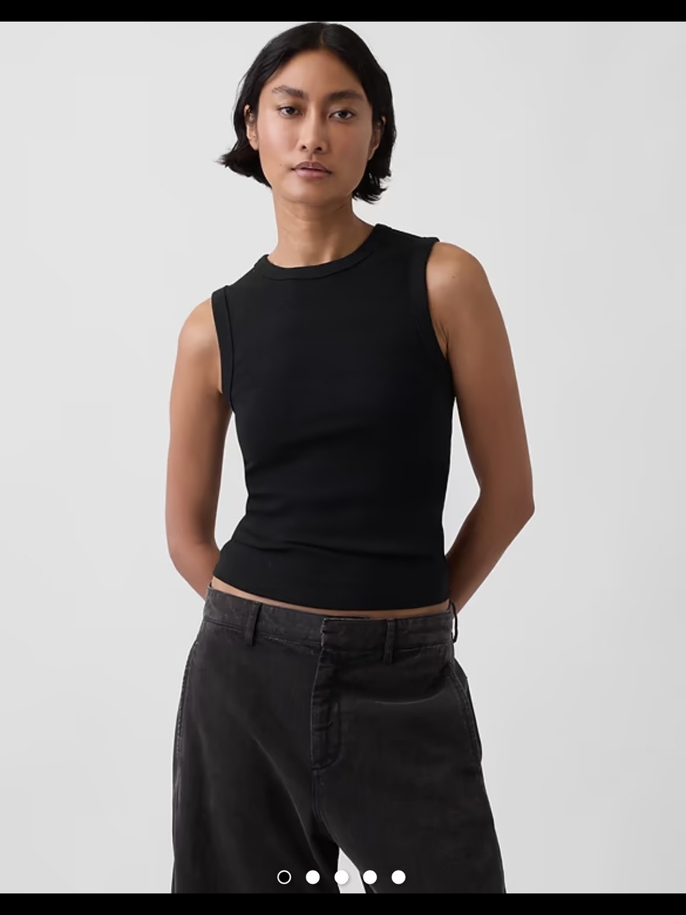 GAP Black Modern Crewneck Tank Top Sz M